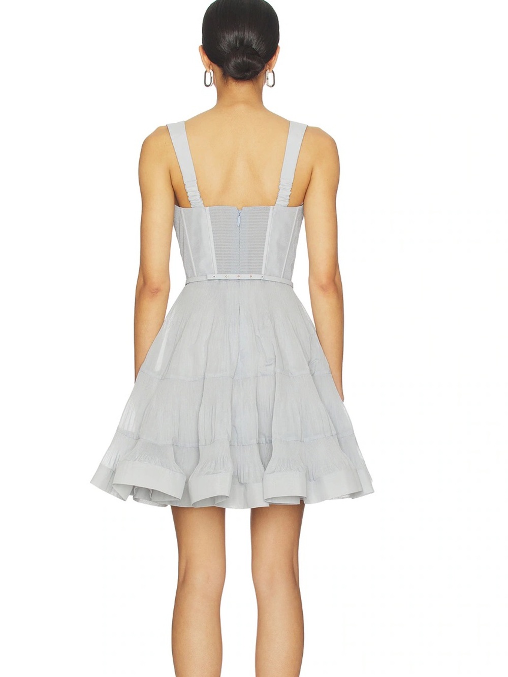 Zimmermann Pleated Draped Mini Dress in steel blue - Picture 8 of 11